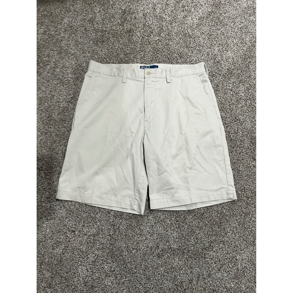 Polo Ralph Lauren Prospect Shorts Mens 34 Tan Khaki Cotton Twill Flat Front 9"